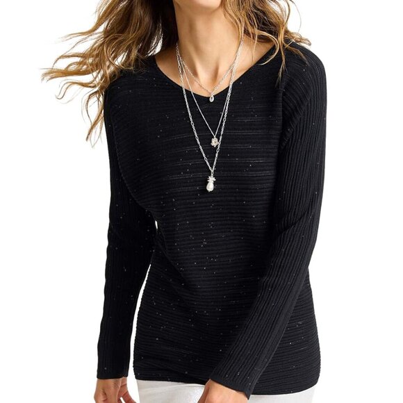 TOMMY BAHAMA Jewel Bay Mini Sequin Sweater - Black - M -...